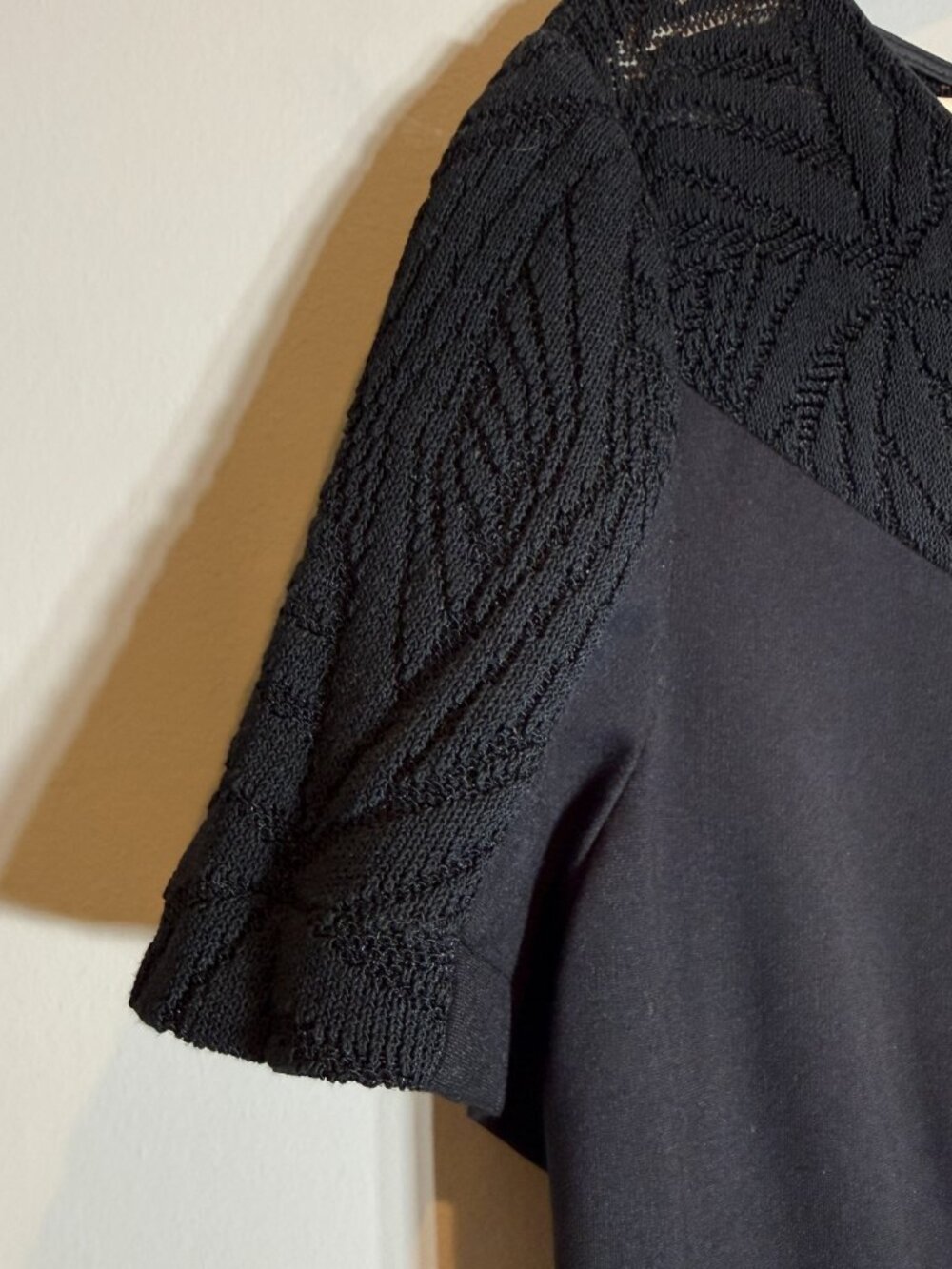 Lafayette 148 Lace Yoke Sheath Dress Women's 10 Black Formal Career Knee Length - Picture 7 of 13